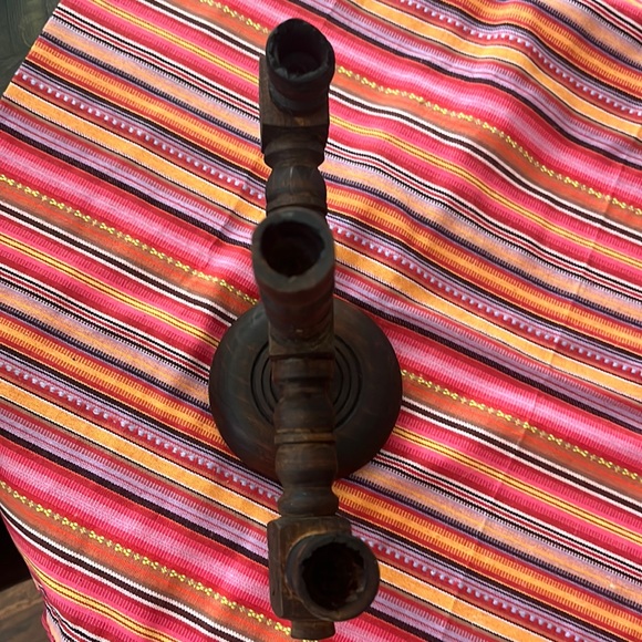 Vintage Spanish Carved Wood Church Candelabra - Picture 3 of 6